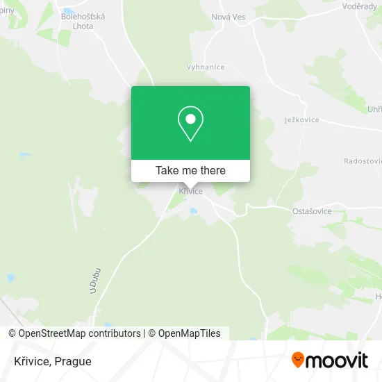 Křivice map