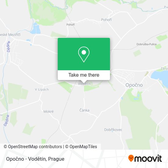 Opočno - Vodětín map