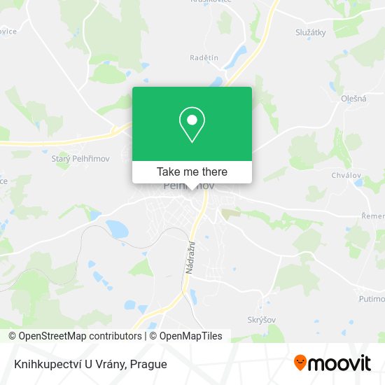 Knihkupectví U Vrány map
