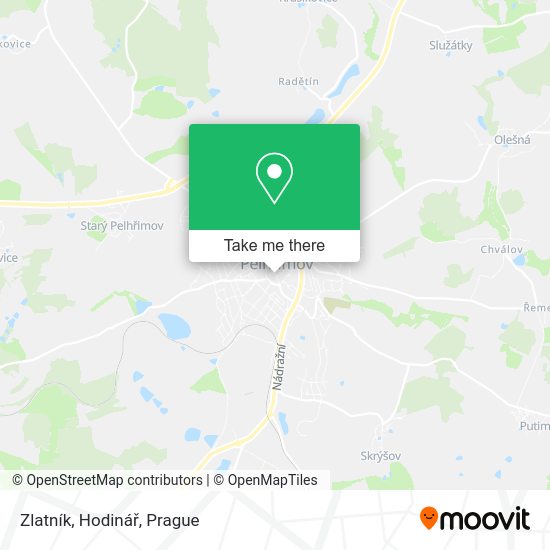 Zlatník, Hodinář map