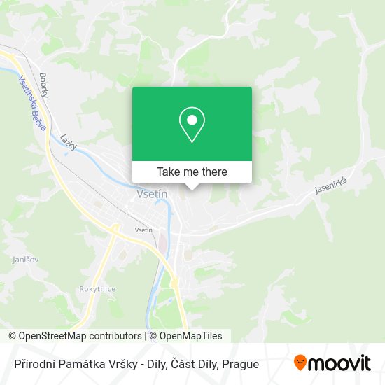 Přírodní Památka Vršky - Díly, Část Díly map