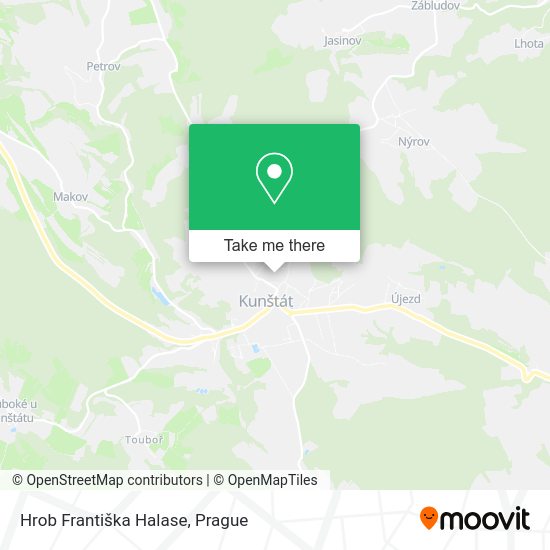 Hrob Františka Halase map