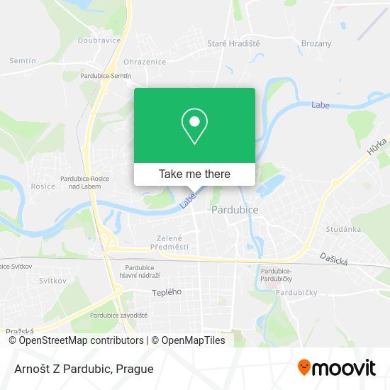 Arnošt Z Pardubic map