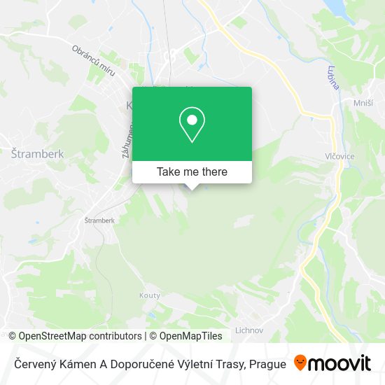Červený Kámen A Doporučené Výletní Trasy map