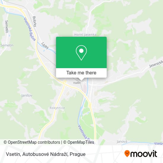 Vsetín, Autobusové Nádraží map