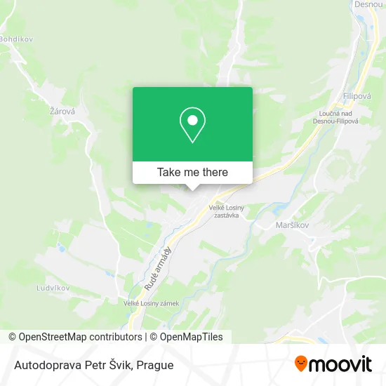 Карта Autodoprava Petr Švik