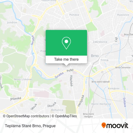 Teplárna Staré Brno map