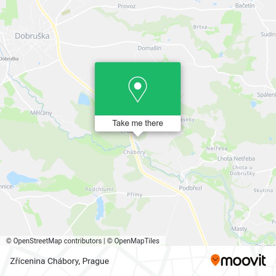 Zřícenina Chábory map