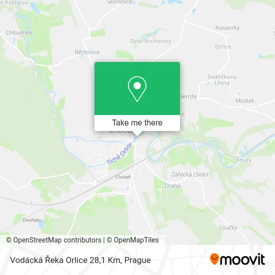 Карта Vodácká Řeka Orlice 28,1 Km