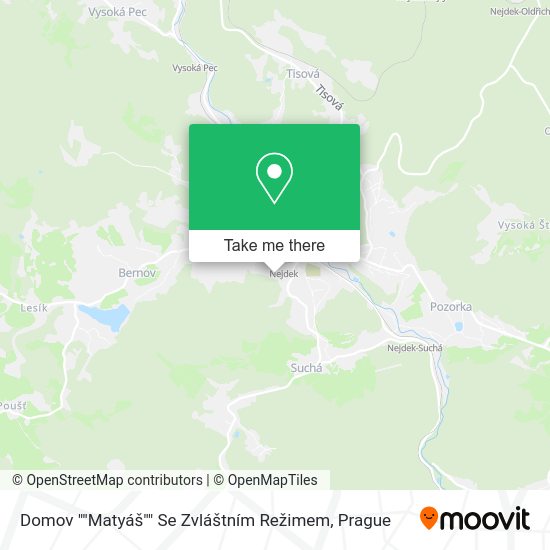 Карта Domov ""Matyáš"" Se Zvláštním Režimem