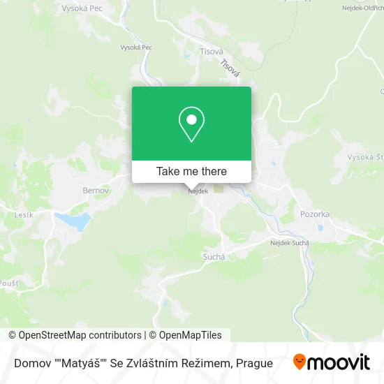 Карта Domov ""Matyáš"" Se Zvláštním Režimem