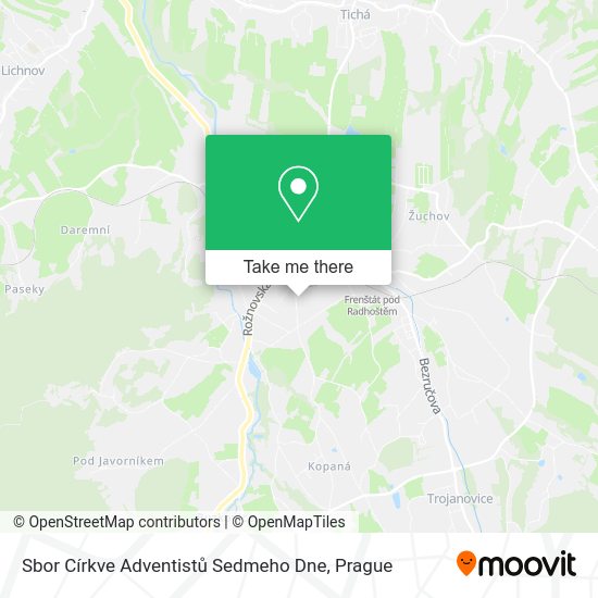 Sbor Církve Adventistů Sedmeho Dne map