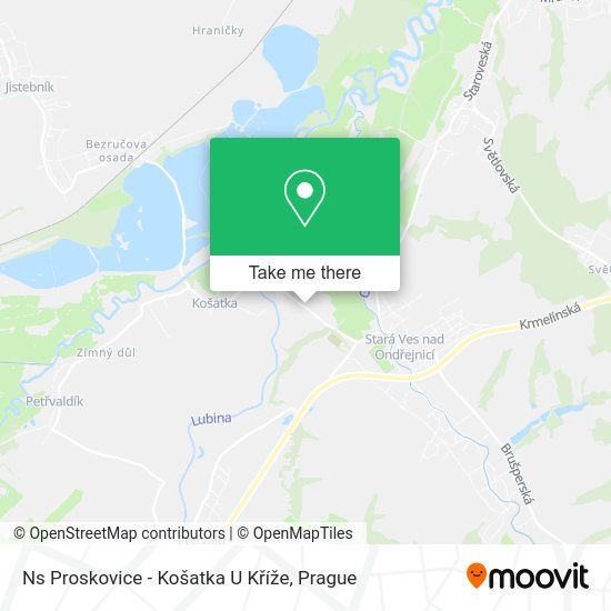 Ns Proskovice - Košatka U Kříže map