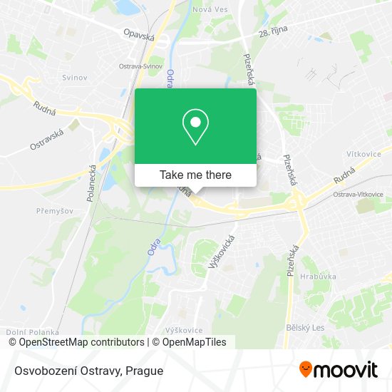 Osvobození Ostravy map