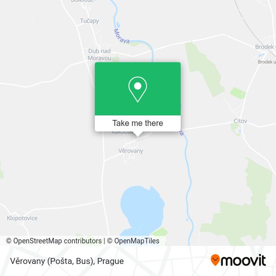 Věrovany (Pošta, Bus) map