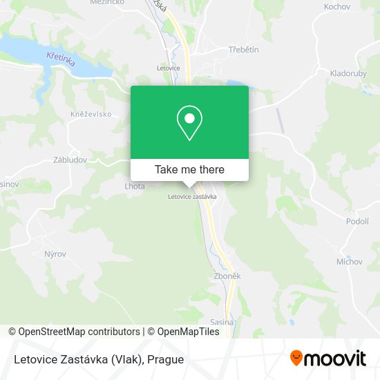 Карта Letovice Zastávka (Vlak)