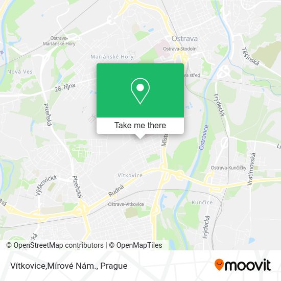Vítkovice,Mírové Nám. map