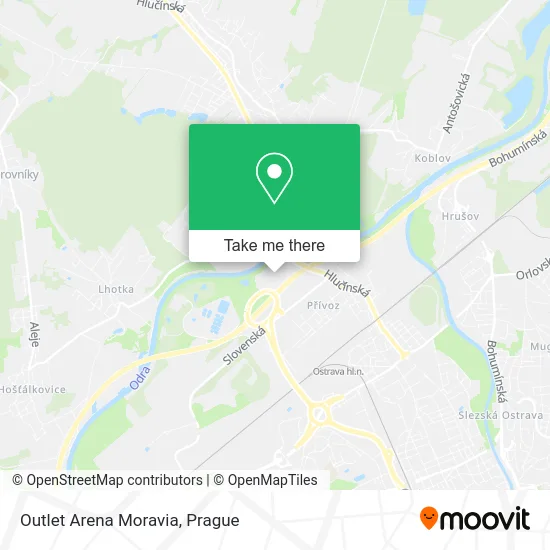 Карта Outlet Arena Moravia
