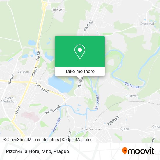 Plzeň-Bílá Hora, Mhd map
