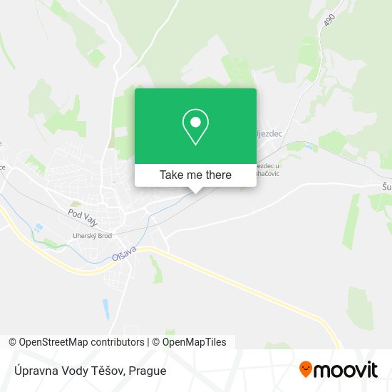 Úpravna Vody Těšov map