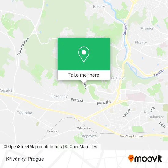 Křivánky map