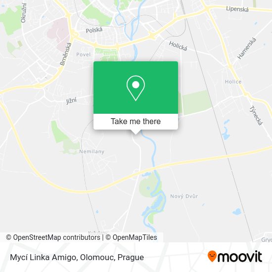 Карта Mycí Linka Amigo, Olomouc