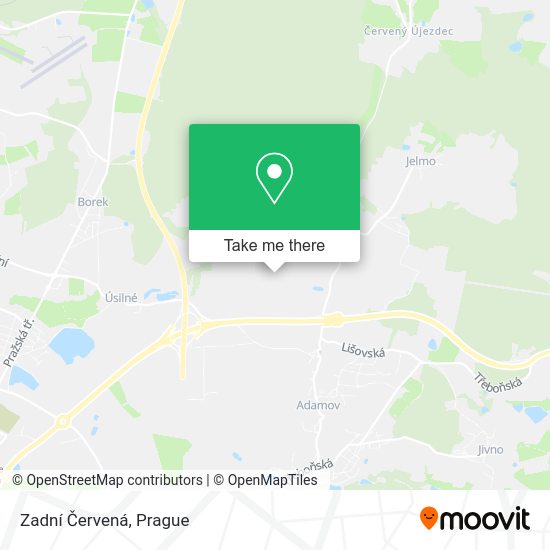 Zadní Červená map