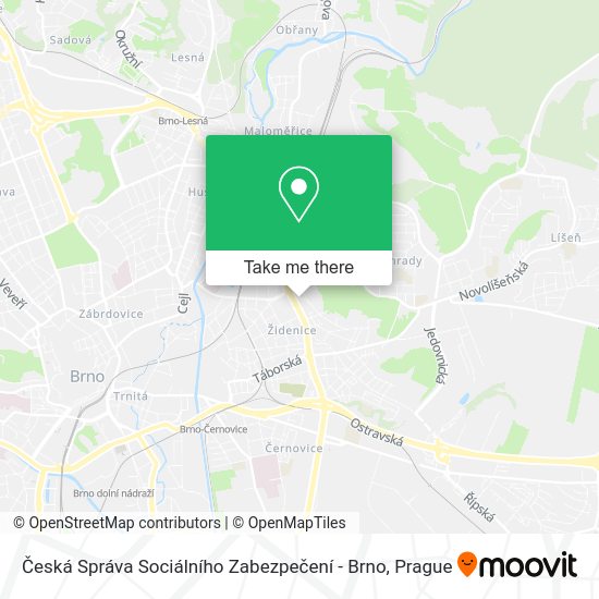 Česká Správa Sociálního Zabezpečení - Brno map