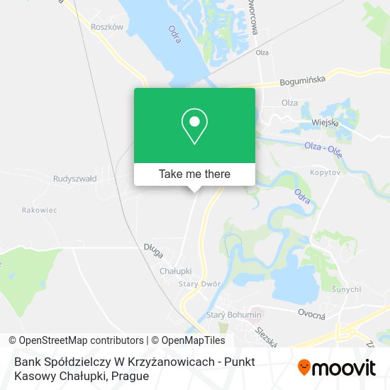 Bank Spółdzielczy W Krzyżanowicach - Punkt Kasowy Chałupki map