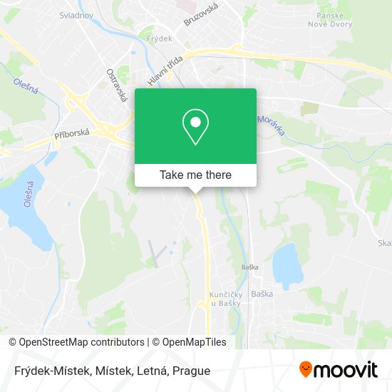 Frýdek-Místek, Místek, Letná map