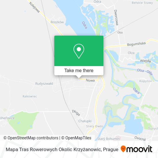 Mapa Tras Rowerowych Okolic Krzyżanowic map
