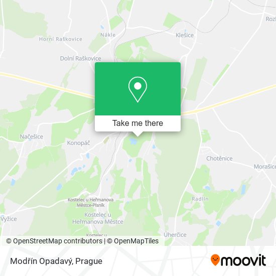 Modřín Opadavý map