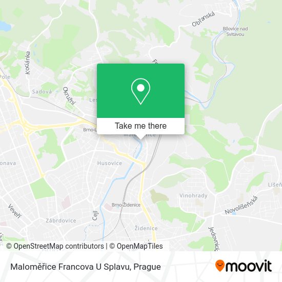 Maloměřice Francova U Splavu map