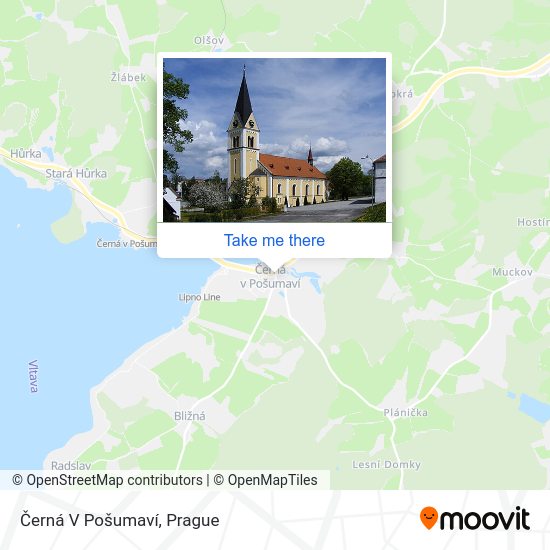 Černá V Pošumaví map