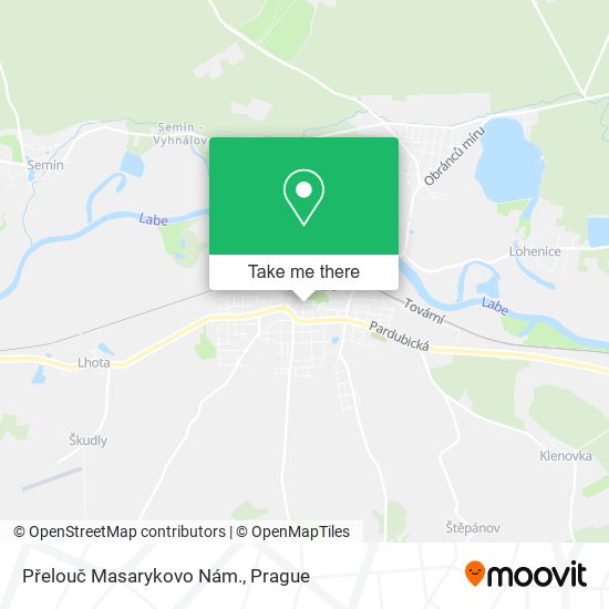Přelouč Masarykovo Nám. map