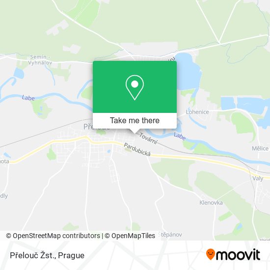 Přelouč Žst. map