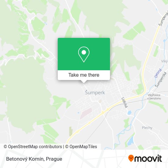 Betonový Komín map