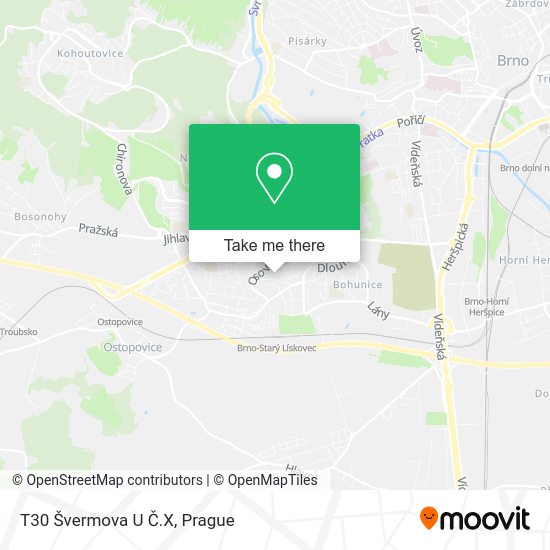 T30 Švermova U Č.X map