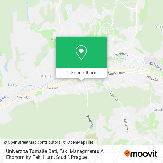 Univerzita Tomáše Bati, Fak. Managmentu A Ekonomiky, Fak. Hum. Studií map