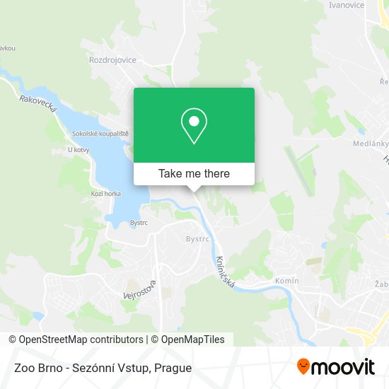 Zoo Brno - Sezónní Vstup map