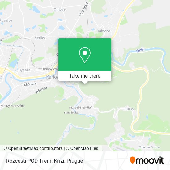 Rozcestí POD Třemi Kříži map