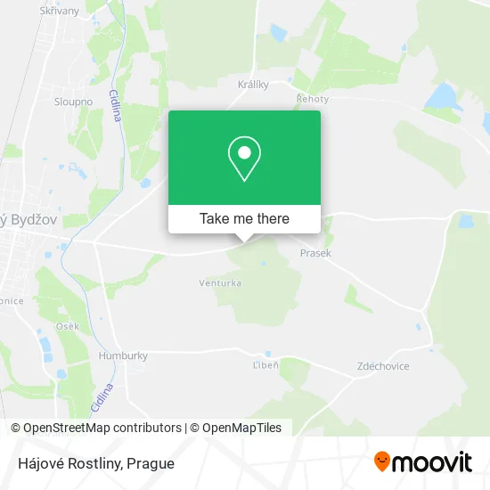 Карта Hájové Rostliny