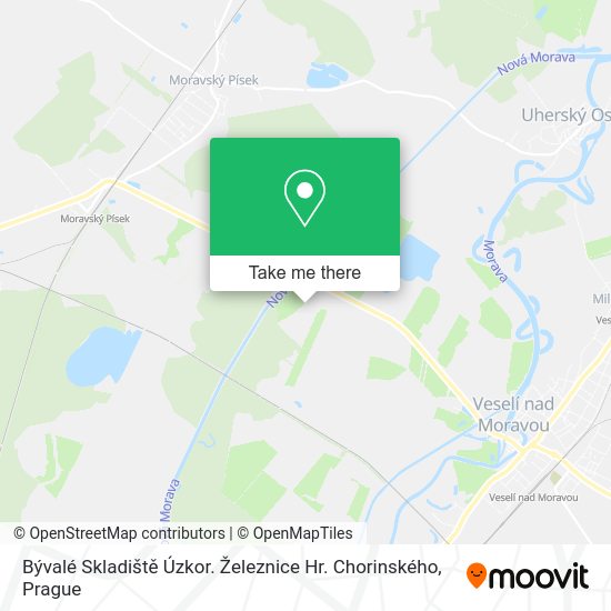 Bývalé Skladiště Úzkor. Železnice Hr. Chorinského map