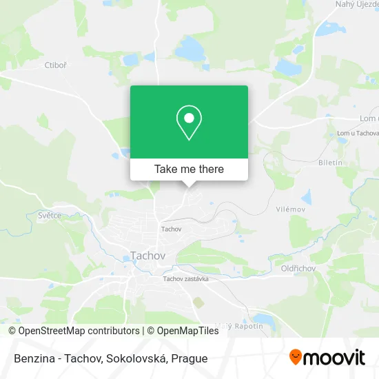 Карта Benzina - Tachov, Sokolovská