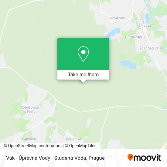 Vak - Úpravna Vody - Studená Voda map