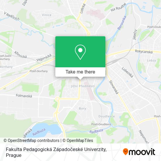 Fakulta Pedagogická Západočeské Univerzity map
