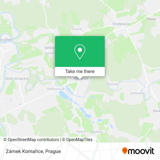 Zámek Komařice map