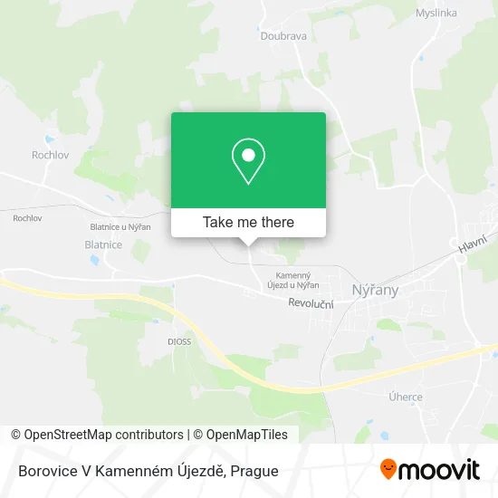 Карта Borovice V Kamenném Újezdě