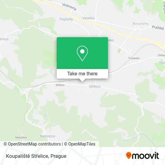 Koupaliště Střelice map