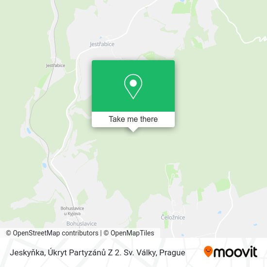 Jeskyňka, Úkryt Partyzánů Z 2. Sv. Války map